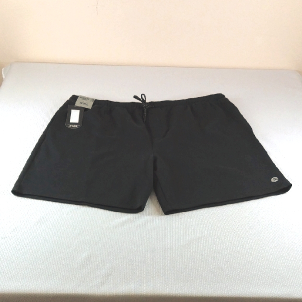 Solaris Men's Active Shorts Black XXL Soft Knit Fabric 70% Cotton 30% Polyester